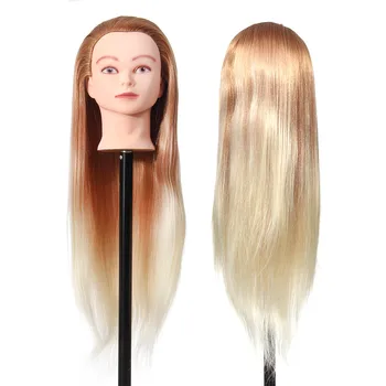 Barva las glavo lutke za frizerje sintetičnih glavo pričeske Ženski Manekenka Frizerski Styling Vlaken Usposabljanje Glavo