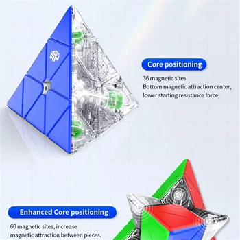GAN Piramida M Magnetni Magic Cube 3x3 ragdoll seveda Stickerless Dodatke Jedro Položaja Kocko, Trikotnikom Hitrost Gan Kocke Igrače Za Otroka