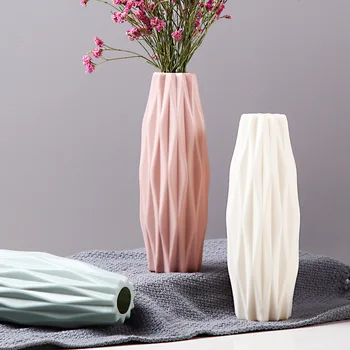 Plastični Vaza Imitacije Keramični Mlečno Beli Cvet Lonec Ureditev Cvetna Košarica Cvet Vazo Dekoracijo Doma Nordijska Dekoracijo