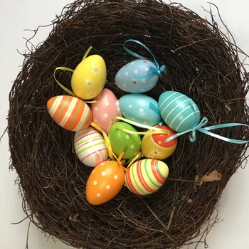 12pcs pisanica Stilsko Elegantna Velikonočni Dekorativni Jajca Barvita Easter Visi Jajca