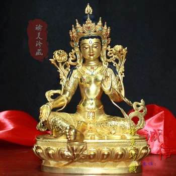 Visoko kakovostni VRH kip bude # Jugovzhodna Azija Tajska Budizem Gilding zlati Guanyin Bodhisattva Tara Zelena kip bude