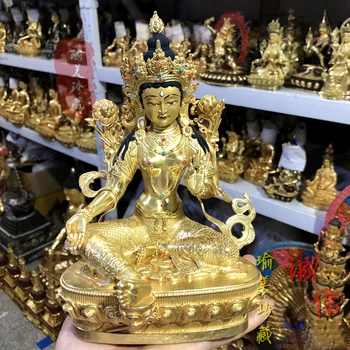 Visoko kakovostni VRH kip bude # Jugovzhodna Azija Tajska Budizem Gilding zlati Guanyin Bodhisattva Tara Zelena kip bude