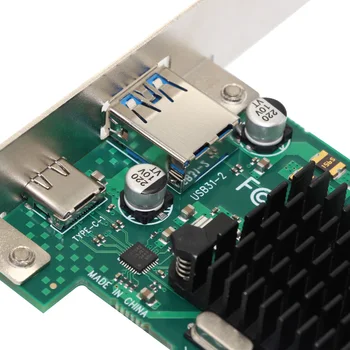 ASM3142 Čip USB3.1 Razširitveno Kartico PCI-E Tipa A/Tip-C Dual-port za Namizni RAČUNALNIK z Matično ploščo 4x PCIE Riser 1000Mbps