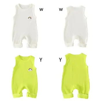 Moda Za Malčke Baby Dekleta Mavrica Tiskanja Brez Rokavov Otroci Fantje Priložnostne Bodysuit Jumpsuit Novorojenčka Oblačila