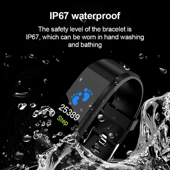 115Plus Pametna Zapestnica Bluetooth Šport Pametno Gledati Srčnega utripa Dejavnosti Fitnes Tracker Smart Manžeta