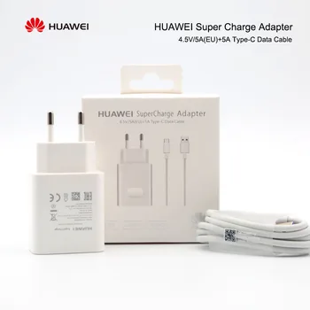 USB Polnilnik Za Huawei Super Hitro Polnjenje Prvotne 4.5V5A 5A USB Tip C Kabel P20 Pro Lite P10 P9 Plus Mate10 Mate9
