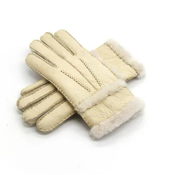 2021 ovčje kože pozimi rokavice za ženske, moške Pravi kašmir Krzno Tople Rokavice Ženske Polno Prst Pravega Usnja mitten rokavice