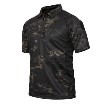 Moške Taktično Polo Majice Dihanje Airsoft Army Combat Polo majice Hitro Sušenje Delo Lov Vojaško Srajco Plus Velikost 3XL