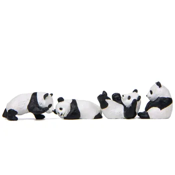 4 Slogi Smolo Srčkan Panda Figur Moss Mikro Krajine Doma Dekoracijo Miniaturni Kipi Panda Dojenčki Ornament Pravljice Vrt