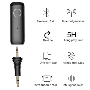 Vroče Bluetooth Adapter Nove Bluetooth Sprejemnik Bluetooth Adapter 5.0 Avto Bluetooth Audio Sprejemnik 3,5 mm vgrajena baterija Nova