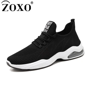 ZOXO Nov Prihod 2020 Moški Čevlji Udobno, Mens Copati Črno bel Dihanje Superge Priložnostne Čevlji Za Moške