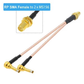 GURS / RP-SMA Ženski Y Tip Dual 2X MS156 Moški Splitter Combiner Testne Sonde Kabel za Yota S15 RG316 RF Koaksialni Podaljšek 15 CM