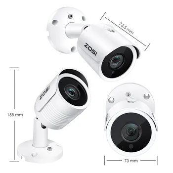 ZOSI IP Kamero PoE 4MP/5MP Super HD Zunanji/Notranji Nepremočljiva Night Vision Varnostni Video Nadzor