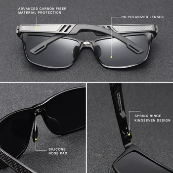 KINGSEVEN Aluminija Kvadratnih Moški/Ženske Polarizirana Ogledalo UV400 sončna Očala Očala sončna Očala Za Moške