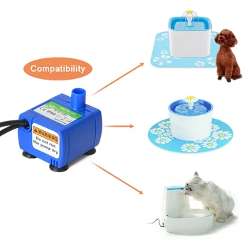 Mini Pet pitne Vodnjak Črpalka AC12V vodna Črpalka, primerna za Psa, mačka pitne vode Zamenjava ultra-tih električni razpršilnik vode