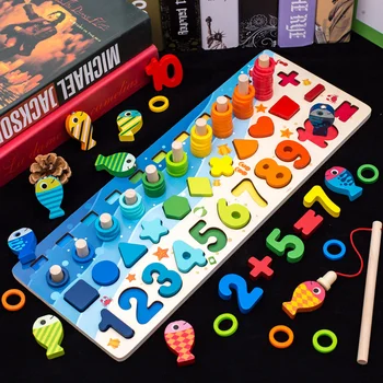 Digitalno Obliko Puzzle Montessori Izobraževalne Igrače, Nastavite Otroci Zgodnjega Učenja Začetne Številke in Številke Ujemanje Odbor
