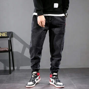 Jeseni, Pozimi Moda Za Moške Jeans Japonski Letnik Oblikovalec Denim Tovora Hlače Razrezana Harem Hlače Hip Hop Kavbojke Moški Joggers