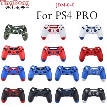 Ting Dong Plastika Mat Črna Modra Rdeča Stanovanj Lupini Primeru za Sony PS4 Pro Brezžični Krmilnik Spredaj Nazaj Primeru