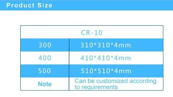 3D Tiskalnik Deli Za Creality CR-10 Serije Greti Posteljo Borosilicate Stekleno Ploščo, Velikost 310/410/510*4 mm Kaljeno Kaljeno