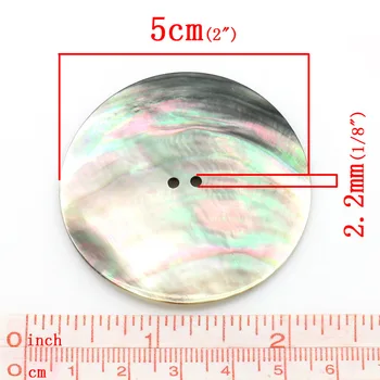 5 cm 2-luknja naravni Akoya pearl velike lupini gumbi za dekoracijo naravnih lupini obrti šivalni materiali 4PCs/set