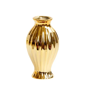 Zlato Evropski olajšave vzorec keramični mala zlata vaza namizje cvetlični aranžma Evropske opremljanje doma