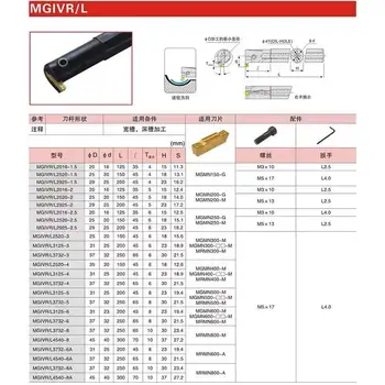 MGIVR2016-2 MGIVR2520 MGIVR3125-1.5 / 2/3/4 notranjo luknjo obračanja orodje imetnik CNC notranji utor orodja imetnik+10PCS MGMN rezalno orodje
