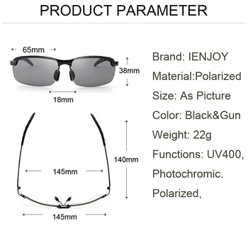 IENJOY Moških Photochromic sončna Očala z UV 400 Oculos Vožnjo sončna Očala Polarizirana sončna Očala Moška Športna Očala