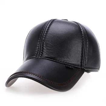Moda za moške prostem debel toplo baseball skp pu usnje priložnostne šport klobuk capsmiddle-starih in starejših ušesa toplo klobuki