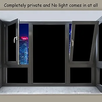 Svetlobe Blokiranje Okno Film Statične Self lepilo Steklo Nalepke Črni Mat Zasebnosti Zaščitno Okno Nalepke Toplotna Izolacija