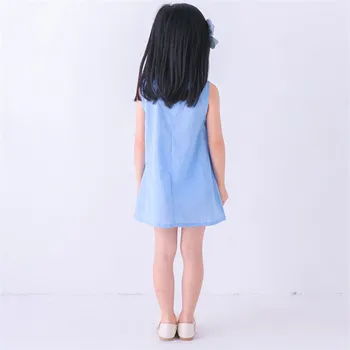 A-Linija Cheongsam Stil Dekle, Princesa Obleko, Poletje, Otroci Sleeveles Obleko Dekleta Obleke, Baby Dekle Bombaž Obleke za Otroke