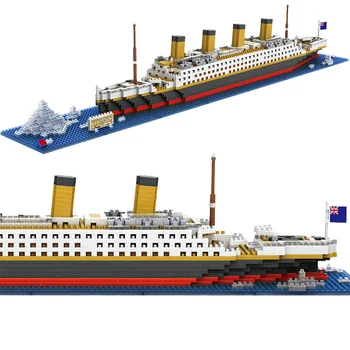 1860Pcs Ustvarjalca Mini RMS Ladje Titanik 3D Model gradniki Mikro Čoln DIY Zbrati Opeke Izobraževalne Igrače za Otroke Darila