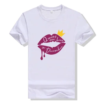 Kraljice So Rojeni V decembru Poletje Kratek Rokav Moda Tisk Harajuku Ženske T-shirt Za Žensko Priložnostne Ulične Ženski Top Tees