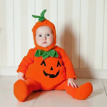 Halloween Baby Bučna Hoodie Romper Malčke Baby Fantje Dekleta brez Rokavov & Dolg Rokav Romper +Čevlji Obleke боди macacão bebé