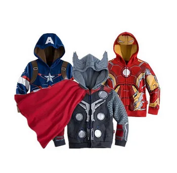 Otrok fantje hulk Captain America, Iron Man, nov plašč, Otroci Hoodie Oblačila Slim Outwear Pletenic Childs, Cosplay Vrhovi Jakne