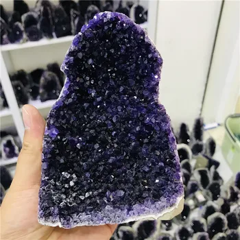 500-1500g 1 kos Naravnih ametist geode cluster iz uruguary vrh kakovosti temno vijolični ametist veliko kristalno Kremen dekor