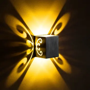 1w 3w Metulj LED Stenska luč Kvadratnih Zaprtih prostorih LED stenska svetilka spalnica rov stenske svetilke Doma dnevna soba dekoracijo Noč Svetlobe