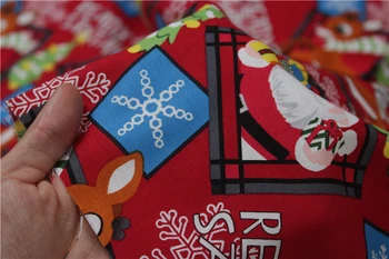Blagovno znamko Design Rdeče Božično Drevo Jelena Snežinke Tiskane Bombažne Tkanine za šivanje posteljnine krpo dekoracijo