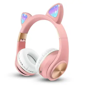 Dekleta Otroci Brezžične Slušalke Bluetooth Nad Uho Slušalke Stereo Slušalke z Mikrofonom 3,5 mm Zmanjšanje Hrupa Slušalke