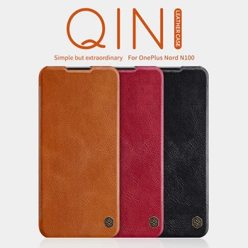 Za Oneplus 7T Pro Oneplus 8T primeru Oneplus Nord Nillkin smart zbudi Qin Flip Usnjena torbica za OP 8 pro denarnice primeru N10 5G N100