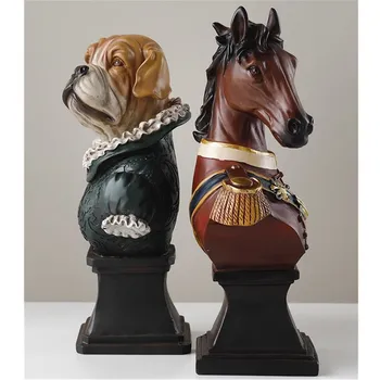 WU CHEN LONG Nordijska Ustvarjalne Živali Konj Splošno Figur Pes Gospod Kip Smolo Obrti Britpop Okraski Za Dom R3250