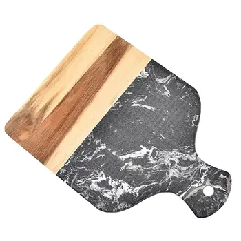 Zelenjave, Mesa Desko Za Rezanje Marmorja Lesena Pizza Zrezek Opečeni Breadboard Sekljanje Sadja Odbor - Tip B (Black)