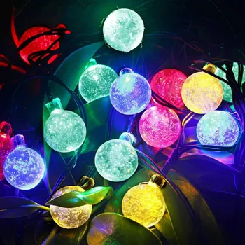 Zunanji Božič Sončne RGB Barvna Led Niz 30 LED Žarnica Svetlobo Poroka Dekoracija na Vrtu Pravo Osvetlitev Nepremočljiva
