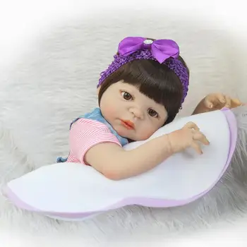 NPK 57 cm polni silikona veren newborn baby dekle najboljši Dan Otrok darilo Božično darilo silikonski prerojeni lutke otroka