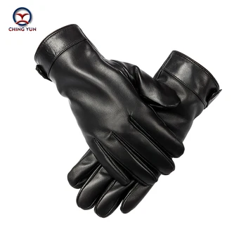 CHING YUN Nove Zimske človek ovčje usnje rokavice moški toplo mehko moške rokavice črne moške palčniki Flanela oblog velikosti rokavice