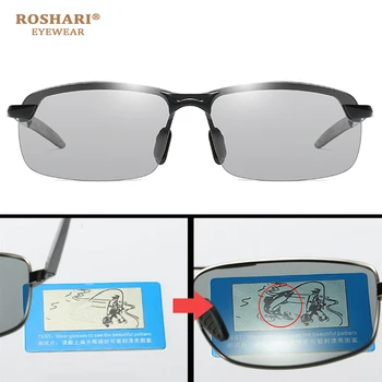 RoShari A80 Photochromic Polarizirana Sončna Očala Moških Razbarvanje Očala Moški Zlitine Očala Proti Bleščanju Vožnje Očala