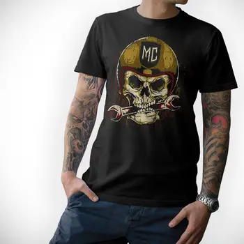 Moda Kul Priložnostne Majice BIKER T-Shirt - LOBANJA -Motorrad motorno kolo, Totenkopf MC S M L XL XXL 3XL 4XL 5XL Poletje Tee Majica