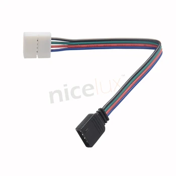 10pcs/lot 4 Pin RGB LED Trakovi Priključek Žice Ženski Konektor Kabel za 10 mm 3528 5050 SMD Non-Vodotesen RGB LED Trak Svetlobe
