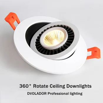Zatemniti LED Downlight, 360-Stopinjski Vrtečih Spot Luč 5w 7w 10w 12w vgradne stropne Luči, Led Žarnice Kuhinjo LED Spot Osvetlitev
