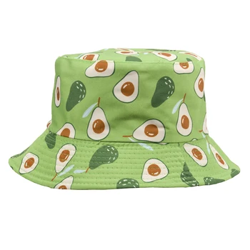 Sadje dvakrat, s katerimi se soočajo ribič klobuk kumare Instagram ulica Apple natisnjeni sadje vzorec bazena klobuk odtenek klobuk vedro klobuk