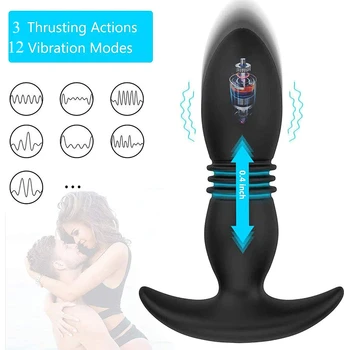 Analni Vibrator Teleskopsko Brezžični Daljinski upravljalnik vibrator Butt Plug Sex Igrača Za Ženske Prostate Massager Nepremočljiva Stimulator